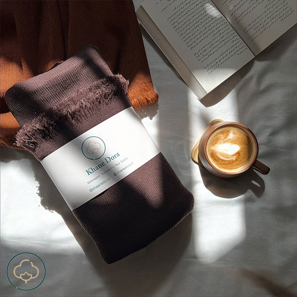 شال مبل بافت قهوه ای رنگ